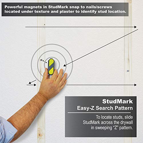Calculated Industries 7310 StudMark Magnetic Stud Finder with 2 Removable Magnet Markers | Finds & Marks up to 3 Stud Locations | Updated 2020 More Powerful Rare Earth Magnets, No Batteries Needed