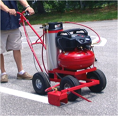 Parking Lot Paint Line Striping Machine Electric Compressor Models Red