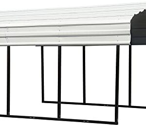 Arrow Shed 10' x 15' x 7' Carport Car Canopy with Galvanized Steel Horizontal Roof, Garage Shelter for Cars and Boats, Eggshell