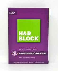 hr block(r) deluxe and state 2017 tax software, for pc/mac, traditional disc