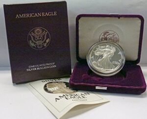 1991 s american 1 oz. silver eagle dollar proof us mint