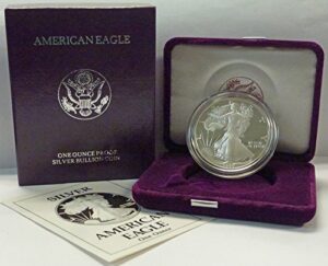 1990 s american 1 oz. silver eagle dollar proof us mint