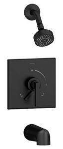 symmons s-3602-mb-1.5-trm duro single handle 1-spray tub and shower faucet trim in matte black - 1.5 gpm (valve not included)