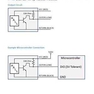 Flow Sensor, 3/4 Inch Male NPT, 3-Wire, Digital Pulse Output, Includes 10kOhm Pull-Up Resistor to VCC, Hall Effect Sensor