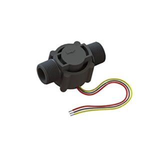 Flow Sensor, 3/4 Inch Male NPT, 3-Wire, Digital Pulse Output, Includes 10kOhm Pull-Up Resistor to VCC, Hall Effect Sensor