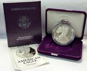 1992 s american 1 oz. silver eagle dollar proof us mint