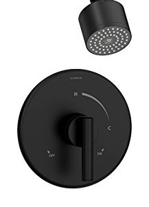 Symmons 3502-CYL-B-MB-1.5-TRM Dia Single Handle 1-Spray Tub and Shower Faucet Trim with Brass Escutcheon in Matte Black - 1.5 GPM (Valve Not Included)