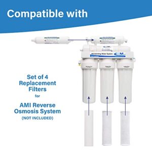 Applied Membranes Inc. | Reverse Osmosis Filter Replacement For 5 Stage Reverse Osmosis Water Filtration Systems (100 GPD, Pre & Post Filters Set - 1 Year Supply)