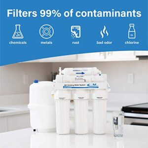 Applied Membranes Inc. | Reverse Osmosis Filter Replacement For 5 Stage Reverse Osmosis Water Filtration Systems (100 GPD, Pre & Post Filters Set - 1 Year Supply)