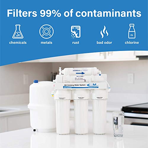 Applied Membranes Inc. | Reverse Osmosis Filter Replacement For 5 Stage Reverse Osmosis Water Filtration Systems (100 GPD, Pre & Post Filters Set - 1 Year Supply)