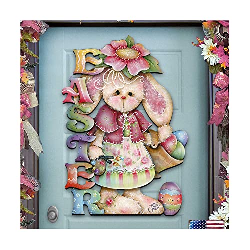 The Easter Bunny Door Hanger Wall Decor art by Jamie Mills-Price Easter Spring Decor 8457605H - Designocracy