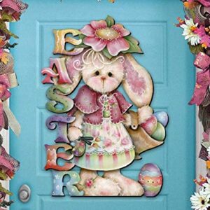 The Easter Bunny Door Hanger Wall Decor art by Jamie Mills-Price Easter Spring Decor 8457605H - Designocracy