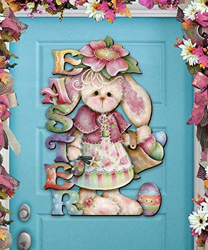 The Easter Bunny Door Hanger Wall Decor art by Jamie Mills-Price Easter Spring Decor 8457605H - Designocracy