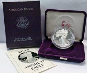 1989 s american 1 oz. silver eagle dollar proof us mint
