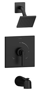 symmons 3602-mb-sh4-1.5-trm duro single handle 1-spray tub and shower faucet trim in matte black - 1.5 gpm (valve not included)