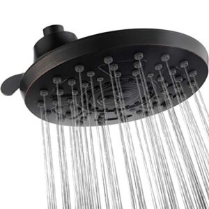 birght showers rain shower head 8 inch four spray settings fixed shower head with adjustable brass ball joints, oil-rubbed bronze