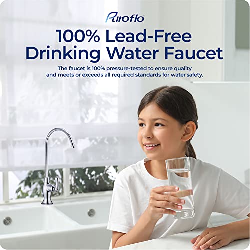 Puroflo Brushed Nickel Reverse Osmosis Faucet, NSF Certified Lead-Free Drinking Water Faucet for Under Sink Water Filtration System, Non-Air Gap Brushed RO Faucet, Filtered Water Faucet FLR-575BN