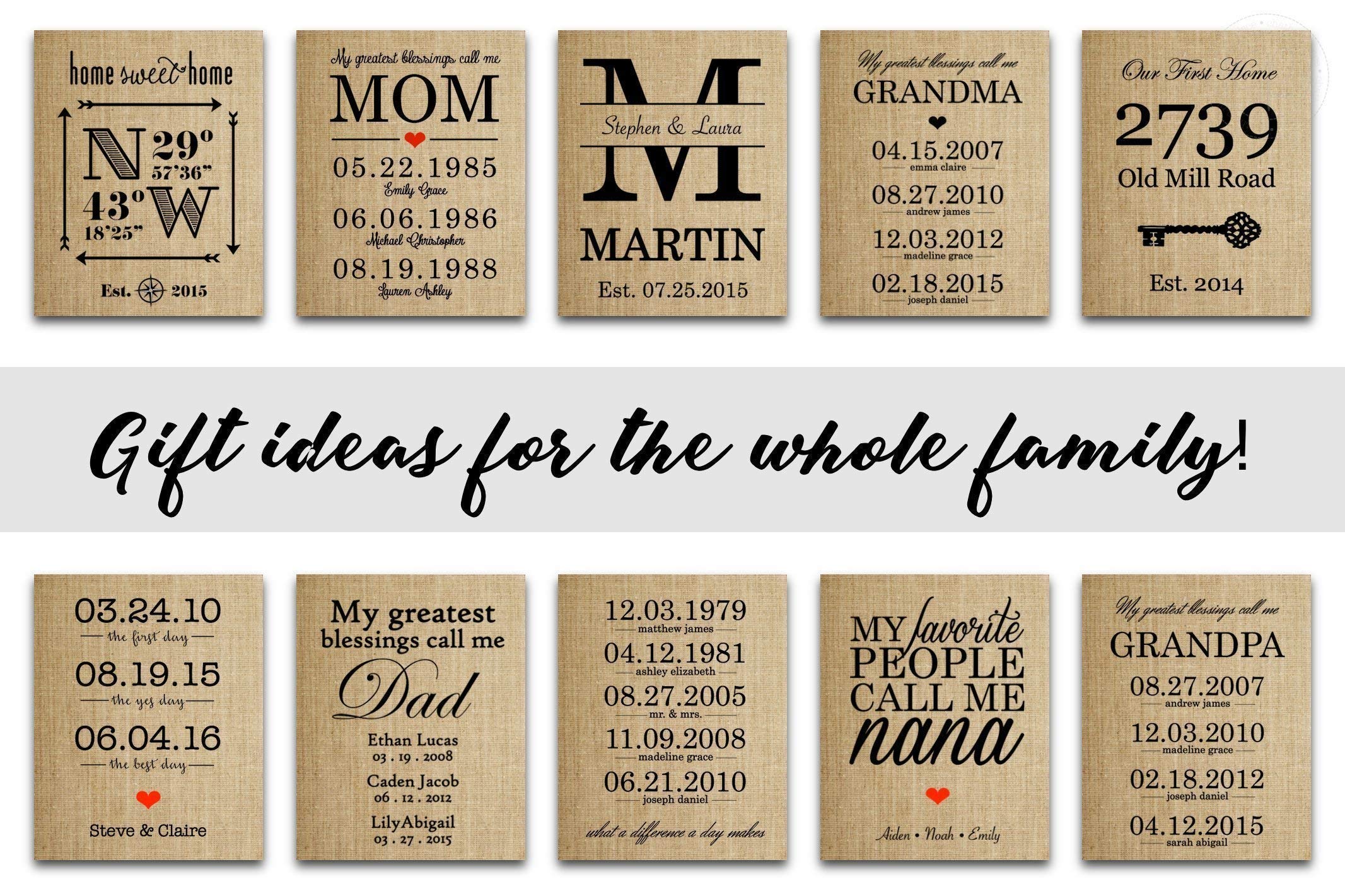 Personalized Gifts for Women, Wedding, Anniversary, Engagement, or Birthday Gift: What a Difference a Day Makes Burlap Print (UP TO 20 NAMES & DATES!)