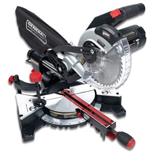 general international 7-1/4" compound sliding miter saw - 10a dual slide rail chop saw with 0-45° bevel & 1mw laser alignment system - ms3002