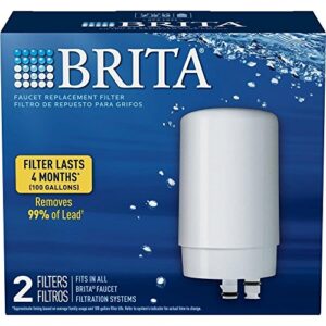 brita on tap water filtration system replacement filters for faucets - white - 2 count