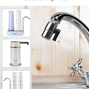 PureSec Kitchen Sink Faucet Diverter Valve(Black Lever type) with M22(≈22mm) Inner Threaded Swivel Collar and 1/4 inch Single Way Outlet for Countertop&unersink Water filtration System