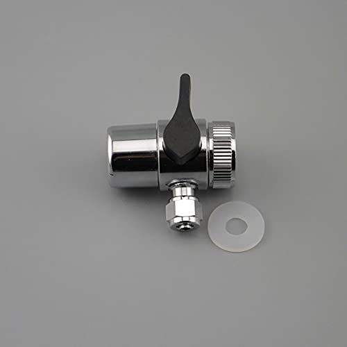 PureSec Kitchen Sink Faucet Diverter Valve(Black Lever type) with M22(≈22mm) Inner Threaded Swivel Collar and 1/4 inch Single Way Outlet for Countertop&unersink Water filtration System