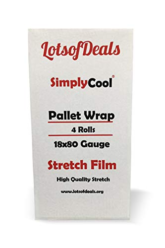 Stretch Wrap Industrial Strength 4 Pack 18" 1100 SqFt 80 Gauge Extra Thick (20 Micron) Shrink Wrap Roll for Moving Supplies, Furniture, Pallets, Plastic Wrap for Packing, Heavy Duty Stretch Film