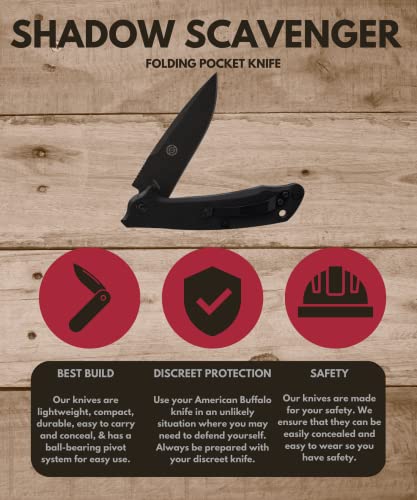 ABKT Shadow Scavanger Ball Bearing Folding Knife - Black