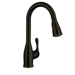 MOEN Kaden Single-Handle Pull-Down Sprayer Kitchen Faucet with Reflex and Power Clean in Mediterranean Bronze