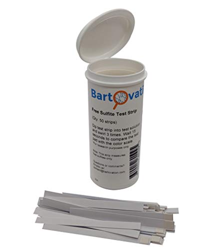 Free Sulfite Test Strips, 10-500 ppm [Vial of 50 Plastic Strips]