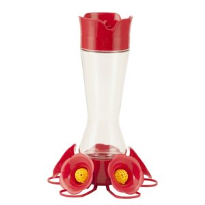 perky-pet 204cp-4 favored pinch-waist glass hummingbird feeder with built-in ant moat and bee guards - 16 oz