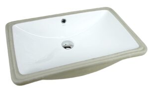 kingsman durable 21.5 inch rectangle undermount drop in vitreous ceramic lavatory vanity bathroom restroom sink pure white (21.5 inch)