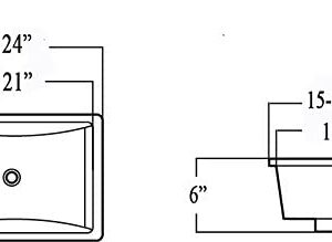 KINGSMAN Durable 21.5 Inch Rectangle Undermount Drop In Vitreous Ceramic Lavatory Vanity Bathroom Restroom Sink Pure White (21.5 Inch)