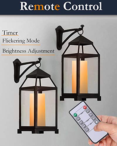 Homemory 9" x 3" Flameless Candles Battery Operated, Flickering LED Pillar Candles with Timers and 2 Remote Controls, Indoor Only, Flat Top, Ivory White Wax, Set of 2