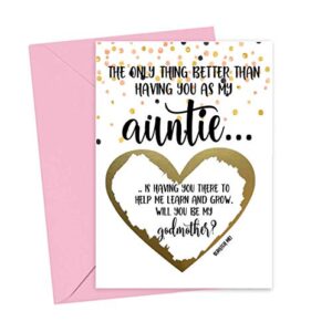 will you be my godmother scratch off card for auntie, godmother proposal card from niece nephew (auntie godmother)