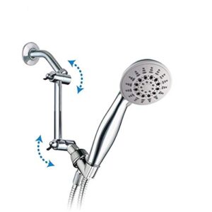 TRUSTMI 4 Inch Brass Shower Arm Shower Head Combo Adjustable Height Arm Mount,Chrome