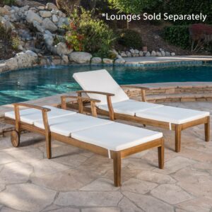 Christopher Knight Home Jamaica Outdoor Water Resistant Chaise Lounge Cushions, 2-Pcs Set, Cream