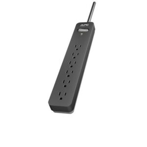 APC Power Strips with Surge Protection, 2-Pack, APC black Surge Protector PE66DP, 1080 Joule, 6 Outlet Surge Strip