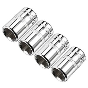uxcell 4 pcs 1/4-inch drive 10mm 6-point shallow socket, metric, cr-v