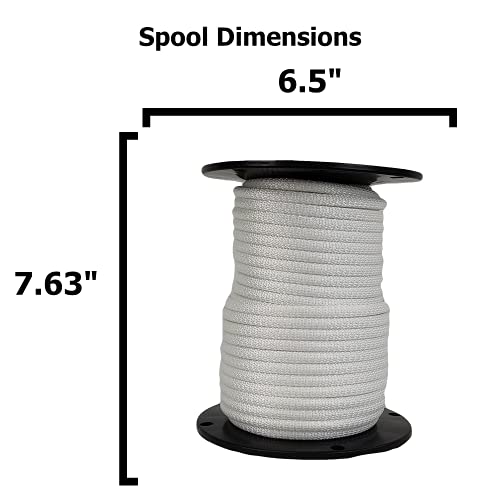 5/16 inch Wire Center Polyester Flagpole Rope - 100 Foot Spool | Industrial Grade - High UV and Abrasion Resistance - Tamper Resistant Steel Cable Core