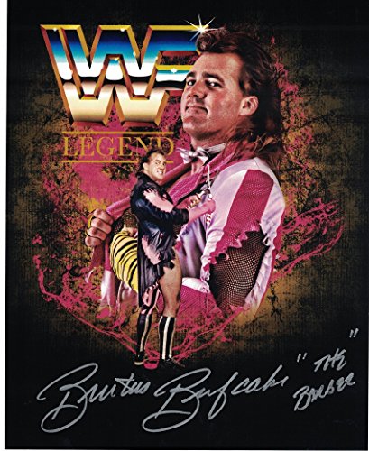 Authentic Brutus The Barber Beefcake Autograph 8x10 WWF Legend Edit Photo - Silver Deco