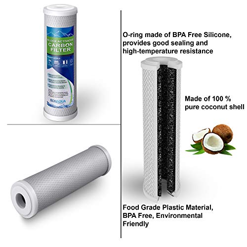 Replacement Filters for Two Stage Countertop Drinking Water Filtration System 5 Micron Sediment & Block Activated Carbon Water Filter Cartridges WELL-MATCHED with WFPFC8002, WHCF-WHWC, P5, AP110