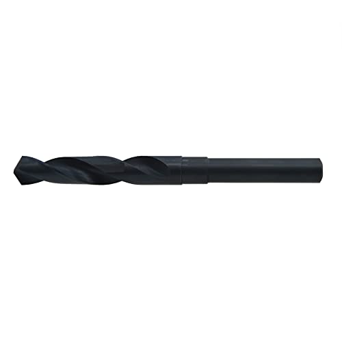 MAXTOOL 47/64" Silver and Deming Drill Bits HSS M2 S & D Drill Bits Prentice Twist Drills Black Oxide 1/2" Reduced Shank 6" OAL; SD02B00R047