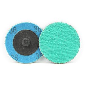 BHA Green Zirconia with Grind Aid Quick Change Sanding Discs Type R Male Roll On, 2" (36 Grit) - 25 Pack