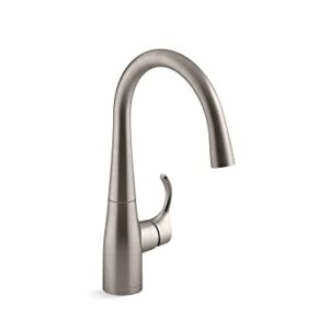 KOHLER 22034-VS Simplice Single-Handle Bar Sink Faucet, Secondary Kitchen Faucet, Bar Faucet, Vibrant Stainless