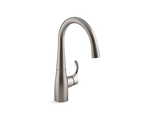 KOHLER 22034-VS Simplice Single-Handle Bar Sink Faucet, Secondary Kitchen Faucet, Bar Faucet, Vibrant Stainless