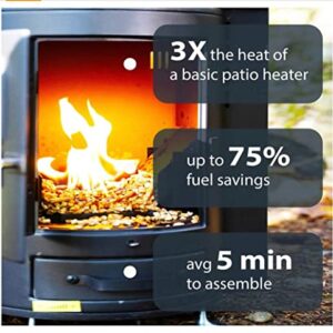 Q-Stoves Q-Flame Portable Wood Pellet Outdoor Heater, 106,000 BTU per hour, Eco-Friendly, for Patio, Backyard, Camping and Going Off-Grid