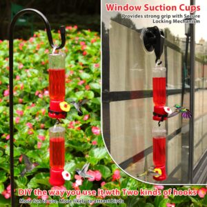 ORIENTOOLS Hummingbird Feeder with Window Hanger- 2pcs Window Bird Feeder, 2.2 oz/Pc Mini Hanging Flower Bird Feeders for Suction Cup