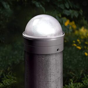 classy caps ch2233s solar post cap for chain link fence post, silver