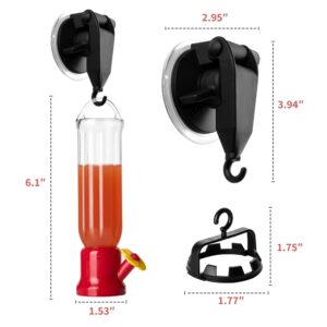 ORIENTOOLS Hummingbird Feeder with Window Hanger- 2pcs Window Bird Feeder, 2.2 oz/Pc Mini Hanging Flower Bird Feeders for Suction Cup